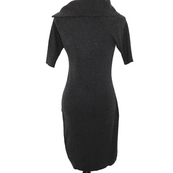 Calvin Klein Size Small Zippered Cowl Neck Rib Knit Sweater Dress Modest - Picture 4 of 8